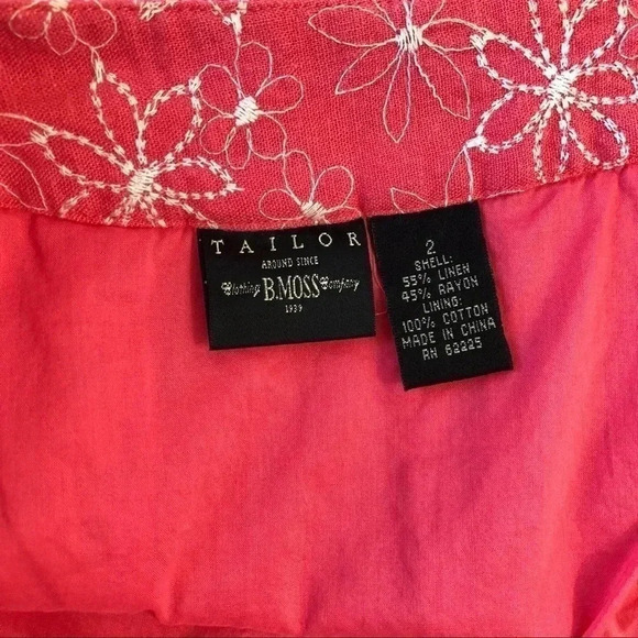 Tailor B Moss Flared Pink Floral Skirt Size 2 - Picture 5 of 5